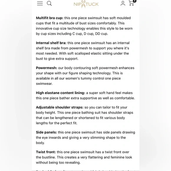 OnePiece NipTuck Joanne sz4 fitC-DD Swim• power mesh•bodySculpting tummy control - Picture 11 of 12